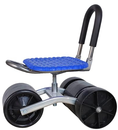 Generisch Gartenwagen-Rollhocker, um 360 Grad drehbarer Gartensitz - Klappbarer Gartensitz mit Verstellbarer Höhe,Rollhocker und Gartenarbeitssitze, robust für Garten, Rasen, Terrasse
