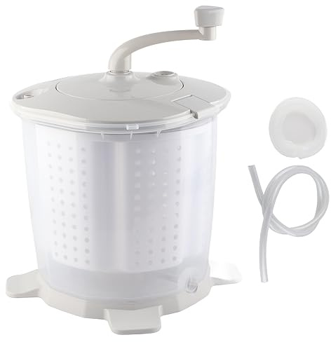 Focket Lavatrice a Manovella, Lavatrice Manuale Senza Elettricità, Mini Lavamani con Cestello Staccabile a Disidratazione Rapida da 1200 Giri/min per Dormitorio Appartamento Campeggio