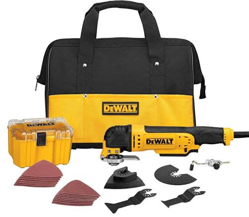 DEWALT Oscillating Tool, 3-Amp, Includes Wood Blades, Sandpaper and Tool Bag, Corded (DWE315K)