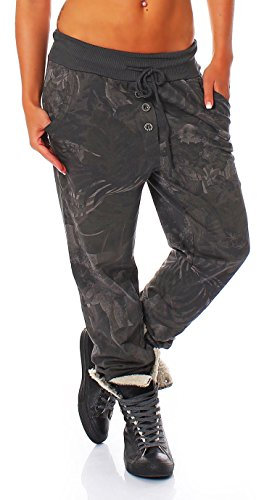 Malito Pantaloni Aladin Sbuffo Pantaloni Pump Baggy Yoga Twist 83728 Donna Taglia Unica (Grigio)