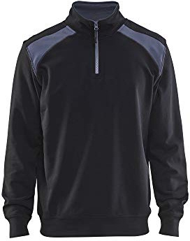 Blakläder Sweater mit 1/2-Reißverschluss Größe, 1 Stück, M, schwarz/grau, 335311589994M