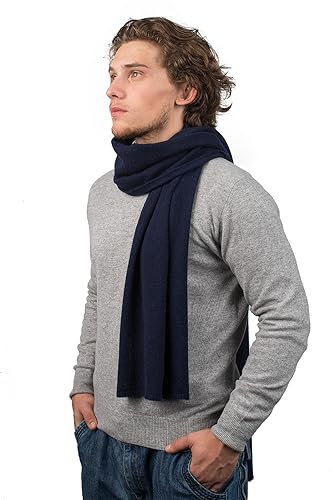 Dalle Piane Cashmere - Schal aus 100% Kaschmir - Made in Italy - für Mann/Frau, Farbe: Blau, Einheitsgröße