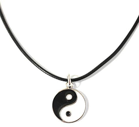 Yin-Yang Anhänger mit Lederkette