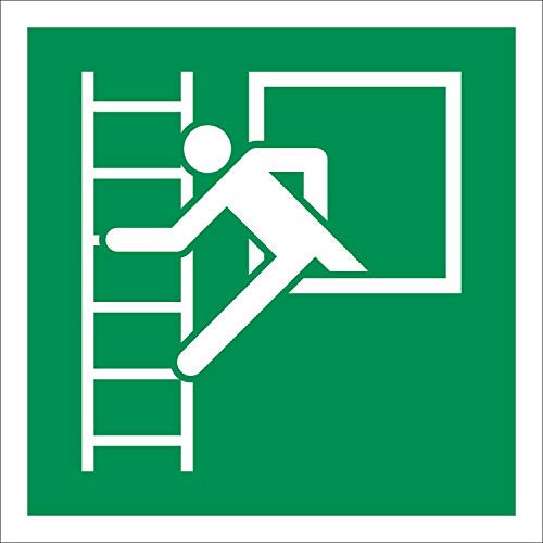 Notausstieg Rettungszeichen Rettungswegschild Aufkleber Nachleuchtend ASR A1.3 200 x 200 mm