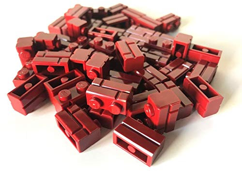 Lego® City Classic Basic 50x Dunkelrote Mauersteine 1x2 – Bausteine für Bauen & Konstruktion von Mauern, Häusern, Burgen - Kompatibel mit Allen Lego® Sets – Masonry Bricks