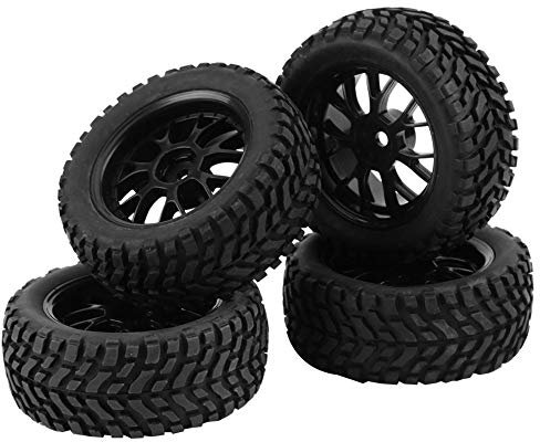 Dilwe RC Autoreifen, 4 Stücke/Satz Racing Off-Road Autoreifen Gummireifen Felge für 1:10 Fahrzeugzubehör Teil