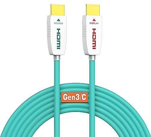 RUIPRO Cable HDMI 2.1 de Fibra Óptica 8K 25M, Ultra Alta Velocidad 48Gbps, Soporta 8K@60Hz, 4K@120Hz, HDR Dinámico, eARC, HDCP 2.2, Compatible con PS5, Xbox, TV, Proyector, Monitor, Home Cinema