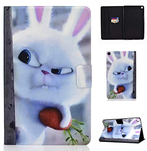 Bspring Funda para Samsung Galaxy Tab S6 Lite 10.4 2020 (SM-P610/P615), Ultra Delgado Flip Smart Case Cover con Soporte Función, Auto-Sueño/Estela,Conejo