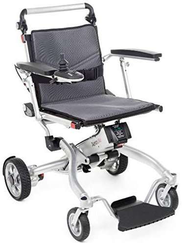 Aerolite Electric Mobility Chair - Lightweight Battery Operated - Powerchair for Occasional Traveller - Folding Electric Wheelchair with Joystick Control - Adjustable Armrests - 115 Kg Weight Capacity