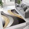 TAPISO Dream Teppich Wohnzimmer Schlafzimmer Esszimmer Kurzflor Modern Meliert Wellen Grau Dunkelgrau Gold Gelb ÖKOTEX 300 x 400 cm