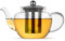 KAV - Glass Loose Tea Teapot, Round OR Square Tea Pot with Infuser Basket Borosilicate Tea Pot with Strainer, Clear Leaf Tea Pots for Loose Leaf Green Black Tea 1 – 4 Cups (Round 600 ML)