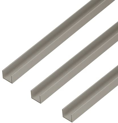 Alberts 499167 U-Profil | speziell für 16 mm starke Spanplatten | Aluminium, silberfarbig eloxiert | 1000 x 19 x 15 mm | 3er Set