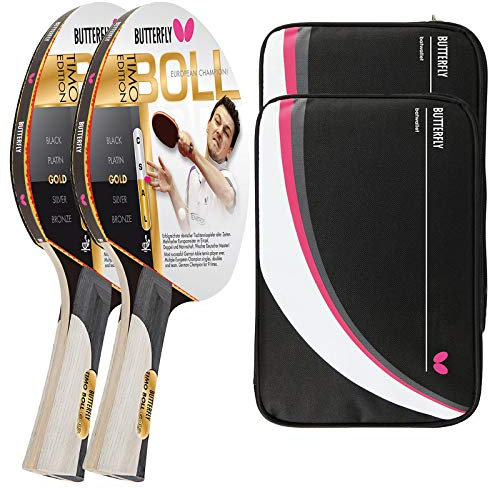 Butterfly® Timo Boll Gold 85020 Tischtennisschläger | Tischtennis Racket Bat TT Hobby & Freizeit | Trainingsschläger für geüpte Spieler | ITTF zertifizierter Pan Asia Belag | konkave Griffform