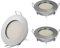 HCFEI 3er Set Flaches Design Mini LED Einbaustrahler 230V nur 28mm Einbautiefe Flach Deckenstrahler, 400 Lumen, 3.5W, Edelstahl Gebürstet, 65-68mm Lochausschnitt (Warmweiß 3000K)