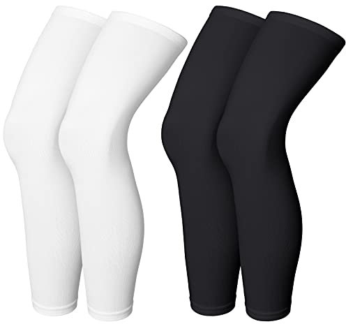 Skylety 2er-Packung Unisex Beinlinge Radsport Sport Radfahren Wadenwärmer Waden Kompression für Herren und Damen(Schwarz und Weiß, XL)
