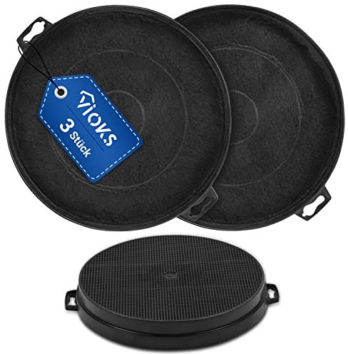 VIOKS 3x Kohlefilter Ersatz für 00353121 Bosch Aktivkohlefilter Dunstabzugshaube 210mm - Neff Bosch Balay Elica Siemens Dunstabzugshaube Kohlefilter