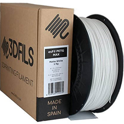 3DFILS - PETG Filament Weiß matt für 3D-Drucker (1,75 mm / 1 kg, Mattweiß)