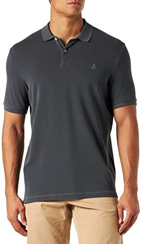 Marc O'Polo Herren Kurzarm-Poloshirt mit Stretch-Anteil Shaped Fit, Grau (Grau), S