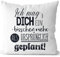 JUNIWORDS Kissen, Ich mag Dich EIN bisschen mehr als ursprünglich geplant!, 40 x 40 cm, 2-farbig, Weiß-Hellblau