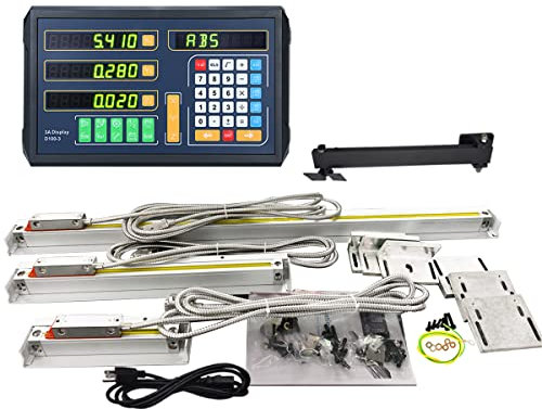 Baykunl 3 Axis Linear Glass Scale DRO Measuring Gauge Measure Tool for Milling Machine (470mm+520mm+920mm（18''+20''+36''）)