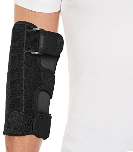 Ellenbogenbandage für Ulnarnerveinklemmung, verstellbare Cubitaltunnel-Bandage mit 2 abnehmbaren Metallschienen zum Schlafen, Ellenbogen-Wegfahrsperre für Kubitaltunnelsyndrom, Ulnar-Nerv-Bandage für