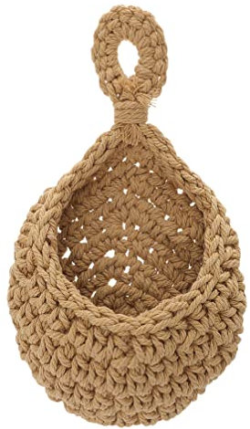 DECHOUS Rattankorb Geflochtene Korb Weidenkorb Wandkorb Handgewebte Hängekorb Obstkorb Gemüsekorb Brotkorb Lebensmittelkorb Organizer für Süßigkeit Snack Wohnzimmer Küche Bad Dekoration Kaffee