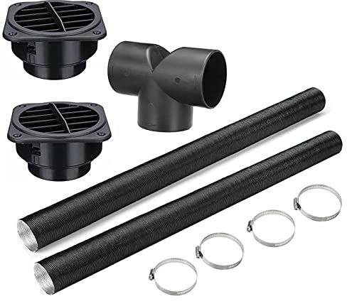 Ensemble de connecteurs - Tuyau d'alimentation en air du Ventilateur de Chauffage, Conduit de Tuyau de Chauffage de 75 mm Sortie d'air Chaud de Type T/Y Mezojaoie