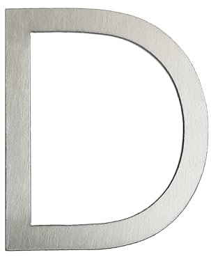 GUIZZO Creart - Numero Civico Esterno e Numeri Civici Esterni con Lettera in Acciaio Inox, Targa Personalizzata Made in Italy, Targhetta Personalizzata Porta Ingresso per Uso Esterno - D, 6.6x8H cm