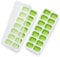 KEPLIN 2pk Silicone Ice Cube Trays with Non-Spill Lids, Easy to Remove Tray, LFGB Certified BPA Free, Flexible Silicone Ice Cube Moulds, Parties, Drinks, Cocktails & Frozen Liquids (Green)