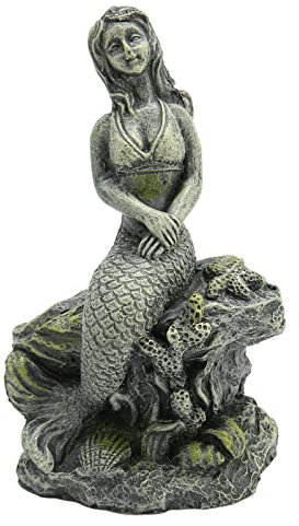 Zerodis Aquarium-Meerjungfrau-Statue, Sichere Harz-Fishank-Meerjungfrau-Dekoration für Aquarium-Dekorationen, Aquarium-Meerjungfrau-Statue