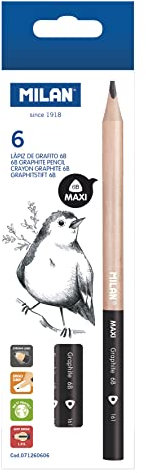 MILAN® Box 6 Graphitstifte 6B MAXI dreieckig