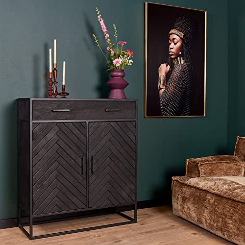 Schrankschrank New York | Mangoholz und Stahl | 100 cm