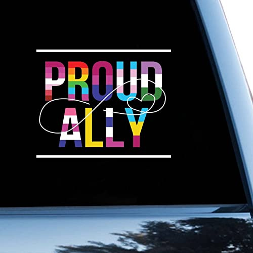 Proud Ally Gay Lesbian Pansexual Transgender Aufkleber, Pride Parade LGBT Vinly Aufkleber für Autos, Laptops, Fenster, Wände, Kühlschrank, WC und mehr, 15,2 cm