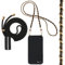 Pnakqil Coque avec Cordon pour Apple iPhone 7 Plus / 8 Plus 5,5, Étui de Téléphone avec 2 Chaine Bijoux Bandouliere Collier Corde, Noir Mat TPU Silicone Souple Antichoc Bumper Housse, Laniere 2