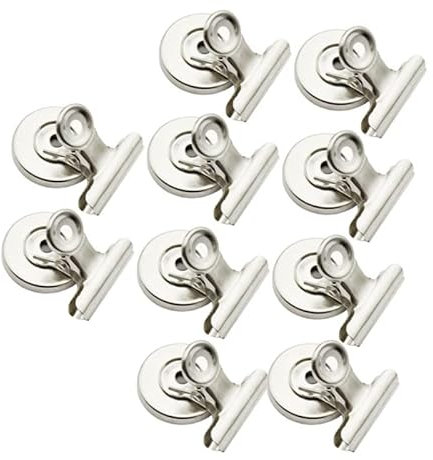 Seluluory 10 Pcs Strong Magnetic Clips for Refrigerator and Whiteboard, Heavy-Duty Clamps for Photos