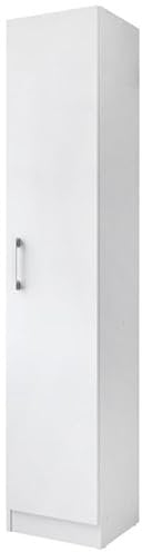 Miroytengo Armario Auxiliar Multiusos Alto Puerta Abatible Color Blanco 35x170 cm