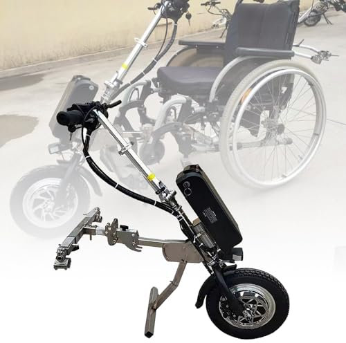 500-W-Rollstuhl-ZuggeräT (3 Geschwindigkeiten) – Frontlicht + Trompete, Rollstuhl-Umbau-Elektrosatz, 48 V – 15/17/20/23 Ah Lithium-Batterie (Reichweite 55–90 Km),A-23Ah
