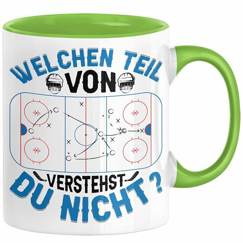 Eishockey Trainer Geschenk Tasse Coach Eis-Hockey Spieler Geschenkidee Eishockeyspieler Geschenkdiee Welchen Teil Von Verstehst Du Nicht Kaffee-Becher (Grün)