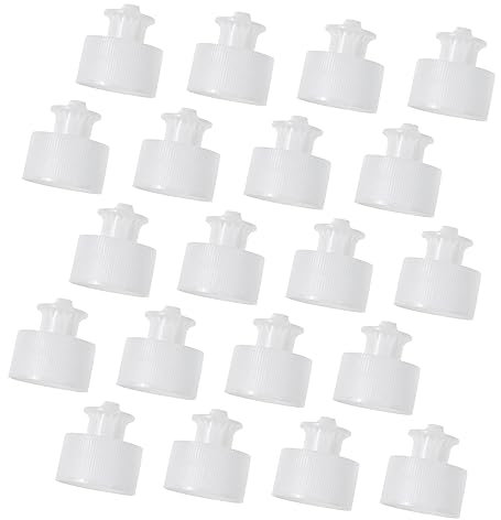 Yardwe 20St Sport Flaschenverschluss Wiederverwendbarer Flaschendeckel gedrehter Sportflaschendeckel drücken wasserflasche Hand ziehen Krug Drüse Schraubverschluss Reisen Sodaflasche Weiß