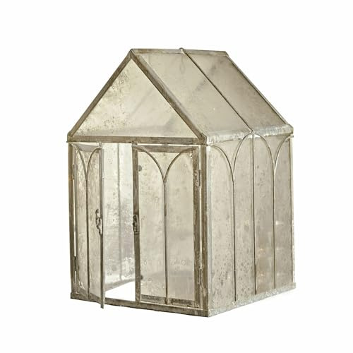 Loberon Deko-Haus Bellunas, antikgrau | mit Antik-Finish, nostalgischer Charme, für kreative Dekorationen, Dekoobjekt, Eisen, Acrylglas
