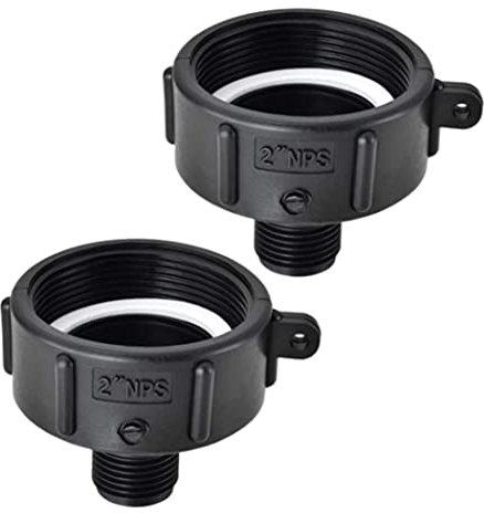 2 NPS IBC -TOTE -Adapter, Schlauchhahnanschluss, Tap -Schlauchanschluss 2PCS 275 330 g IBC Tank Tank externer feiner Gewindeschlauchanschluss Männlicher Adapter -Lebensmittelqualität IBC Drain -