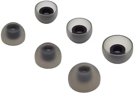 6 Pairs Silicone Eartips for Galaxy Buds 2 Ear Tips,Upgraded 3 Size Anti-Slip Tips with Dust Guard for Samsung Galaxy Buds 2 Replacement Tips,Flexible SM-R177 Ear Tips (Black)