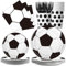 LGWJHCY Vajilla de Fútbol, 60 Piezas Vajilla Reutilizable, Artículos para Fiestas de Fútbol, Vajilla Reutilizable, Platos de Papel, Servilletas, Vasos de Papel para Fiestas Temáticas de Fútbol.