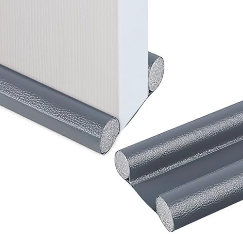 Boudin de Porte sous Porte 37 pouces/96 cm, Boudin de Porte Double Face, Boudin de Porte pour Bande d'étanchéité de Porte, Boudin de Porte insonorisé réglable pour Bas de Porte (Gris)
