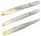 3 Pinzas Depilar Profesionales Acero Inoxidable, Pinza de Depilar con Punta Cangrejo, Pinzas cejas profesional, pinzas depilar cejas para Cejas Pestañas, Pelo Encarnado,Pelo de Barba, Oro
