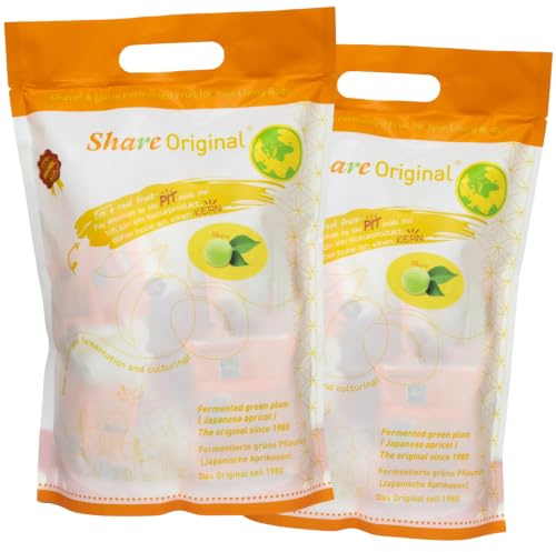 2 x 500g Share Original fermentierte grüne Pflaume | grüne Pflaumen japanische Aprikosen, vegan, laktosefrei