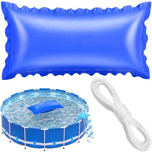STATABSTA Pool Pillows for Above-Ground Pools - 4 x 8 ft Pool Air Pillow Cold-Resistant for Closing Winter,Inflatable Cover Pillow with 2 Ropes