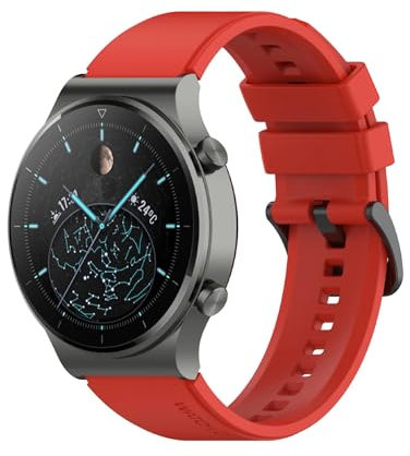 Cinturino Compatibile con Huawei Watch GT2/GT3, 22mm Silicone Cinturino per Samsung Galaxy Watch 3 (Rosso)