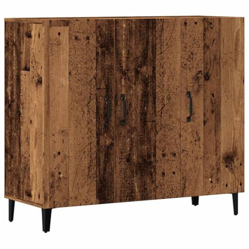 vidaXL Sideboard Altholz-Optik 90x34x80 cm Holzwerkstoff, Schrank, Highboard, Home Organizer, Lagerschrank, Beistellschrank, Wohnzimmerschrank