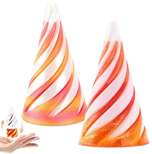 LDDYKZY 3D Gedruckte Spirale Kegel Spielzeug Unmögliche Pyramide Durchgang Skulptur Mini Vortex Thread Illusion 3D Gedruckte Spirale Kegel Spielzeug Desktop Deco Geschenke 2PCS